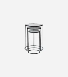 Cassel Contemporary Nesting Side Tables in (White Marble Top)