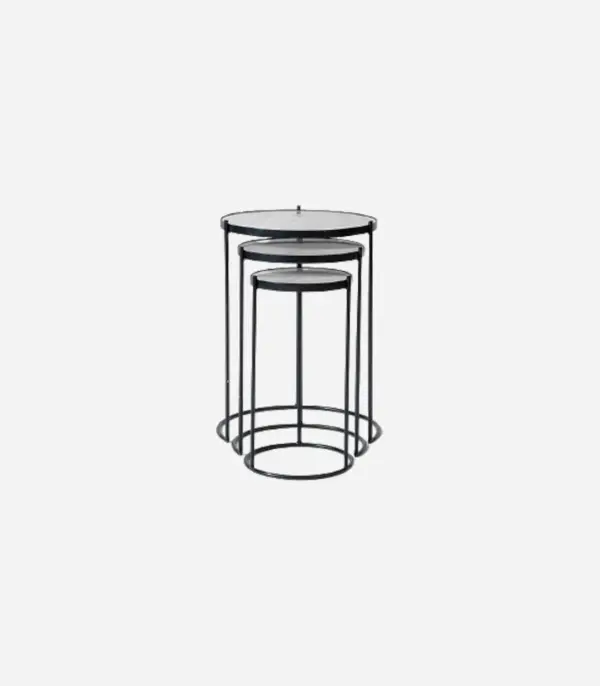 Cassel Contemporary Nesting Side Tables in (White Marble Top)