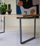 Ark Temis Solid Acacia Wood and Metal Table with Seats (Natural Finish) - Image 3