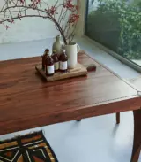 Funrish Sheesham Wood 6 Seater Dining Table Only (Honey Finish) - Image 2
