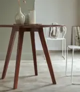 Oliana Solid Sheesham Wood Round Dining Table (Natural Finish) - Image 2