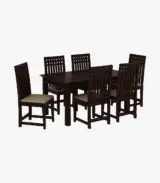 Arolph Sheesham Wood 6 Seater Dining Table Set (Walnut Finish) - Image 2