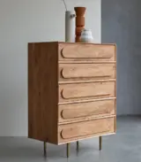 Oilga Acacia Wood Chest Of Drawers (Natural Finish) - Image 2
