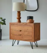 Bennie Acacia Wood Chest of Drawers (Acacia Varnished) - Image 2