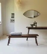 Arket Solid Mango Wood Bench (Teak Finish) - Image 2