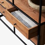Agra Solid Acacia And Metal Bookcase - Image 2