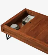 Bannie Solid Acacia Wood Coffee Table with Storage (Acacia Varnished) - Image 2