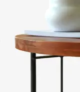 Kaiy Solid Acacia Wood Coffee Table with Metal Legs (Oiled Finish) - Image 2