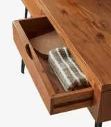 Bannie Solid Acacia Wood Console Table with Drawer Storage (Acacia Varnished) - Image 2