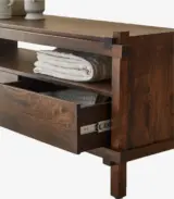 Arket Solid Mango Wood Floor Standing TV Unit (Natural Finish) - Image 3