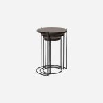 Cassel Contemporary Nesting Side Tables Walnut Acacia Mat Finish - Image 3