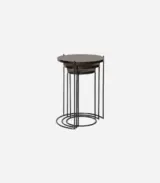 Cassel Acacia Wood Nesting Side Tables (Walnut Finish) - Image 3