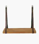 Candregal Acacia Wood Hanging Shelf in 50 and 60 cm Length (Natural Finish) - Image 3