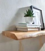 Candregal Acacia Wood Shelf in 110 cm Length (Natural Finish) - Image 3