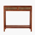 Apeak Console Table With Storage in Honey Finish - Image 3