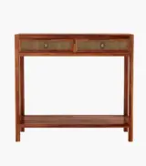 Apeak Sheesham Wood Console Table with Drawer Storage (Honey Finish) - Image 3