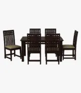 Arolph Sheesham Wood 6 Seater Dining Table Set (Walnut Finish) - Image 3