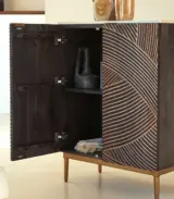 Bilosh Solid Mango Wood and Terrazzo Small Sideboard and Cabinet (Natural Finish) - Image 2