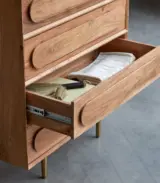 Oilga Acacia Wood Chest Of Drawers (Natural Finish) - Image 3