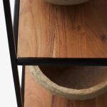 Agra Solid Acacia And Metal Bookcase - Image 3