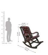Mealmine Sheesham Wood with Velvet Fabric Cushion Rocking Chair (Melamine Finish) - Image 3