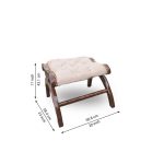 Natural Melamine Finish Wood Rocking Chair With Stool (White) - Image 3