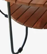 Kaiy Solid Slatted Acacia Wood Coffee Table with Metal Legs (Oiled Finish) - Image 3