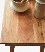 Ozlo Solid Acacia Wood Console Table with Drawer Storage (Natural Finish) - Image 3