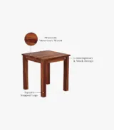 Zanet Sheesham Wood 2 Seater Dining Table Set (Honey Finish) - Image 4