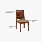 Horson Sheesham Wood 2 Seater Dining Table Set (Honey Finish) - Image 4