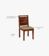 Horson Sheesham Wood 2 Seater Dining Table Set (Honey Finish) - Image 4