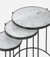 Cassel Contemporary Nesting Side Tables in (White Marble Top) - Image 4