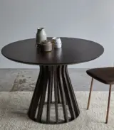 Gryco Solid Mango Wood and Metal Round Table with 2 Chair (Natural Finish) - Image 3