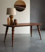 Anyouk Solid Mango Wood Table For 4-6 People (Natural Finish) - Image 4