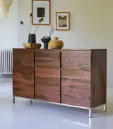 Enova Solid Sheesham Wood Sideboard with Drawer Storage (Honey Finish) - Image 4