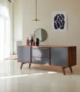 Diels Solid Acacia Wood Sideboard with Drawer Storage (Honey Finish) - Image 4