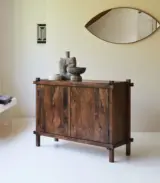 Arket Solid Mango Wood Sideboard and Cabinet (Walnut Finish) - Image 4