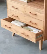 Ozlo Acacia Wood Chest of Drawers (Natural Finish) - Image 4