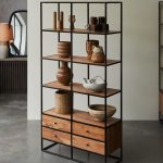 Agra Solid Acacia And Metal Bookcase - Image 4