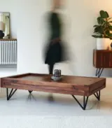 Bannie Solid Sheesham Wood Coffee Table with Storage (Natural Finish) - Image 3