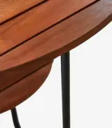 Kaiy Solid Slatted Acacia Wood Coffee Table with Metal Legs (Oiled Finish) - Image 4