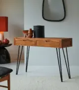 Bannie Solid Acacia Wood Console Table with Drawer Storage (Acacia Varnished) - Image 4