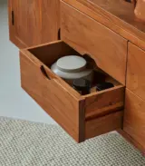 Bannie Solid Acacia Wood Floor Standing TV Unit (Natural Finish) - Image 4