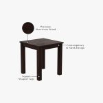 Zanet Sheesham Wood 2 Seater Dining Table Set (Walnut Finish) - Image 5