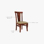 Mcboth Sheesham Wood Compact 6 Seater Dining Table Set with Storage (Honey Finish) - Image 5