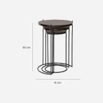 Cassel Contemporary Nesting Side Tables Walnut Acacia Mat Finish - Image 5