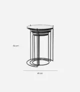 Cassel Contemporary Nesting Side Tables in (White Marble Top) - Image 5
