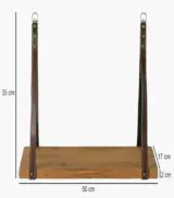 Candregal Acacia Wood Hanging Shelf in 50 and 60 cm Length (Natural Finish) - Image 5