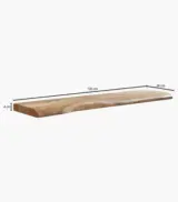 Candregal Acacia Wood Shelf in 120 cm Length (Natural Finish) - Image 5