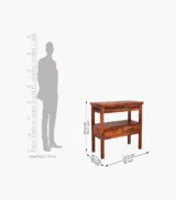 Rolph Sheesham Wood Console Table with Drawer Storage (Honey Finish) - Image 5